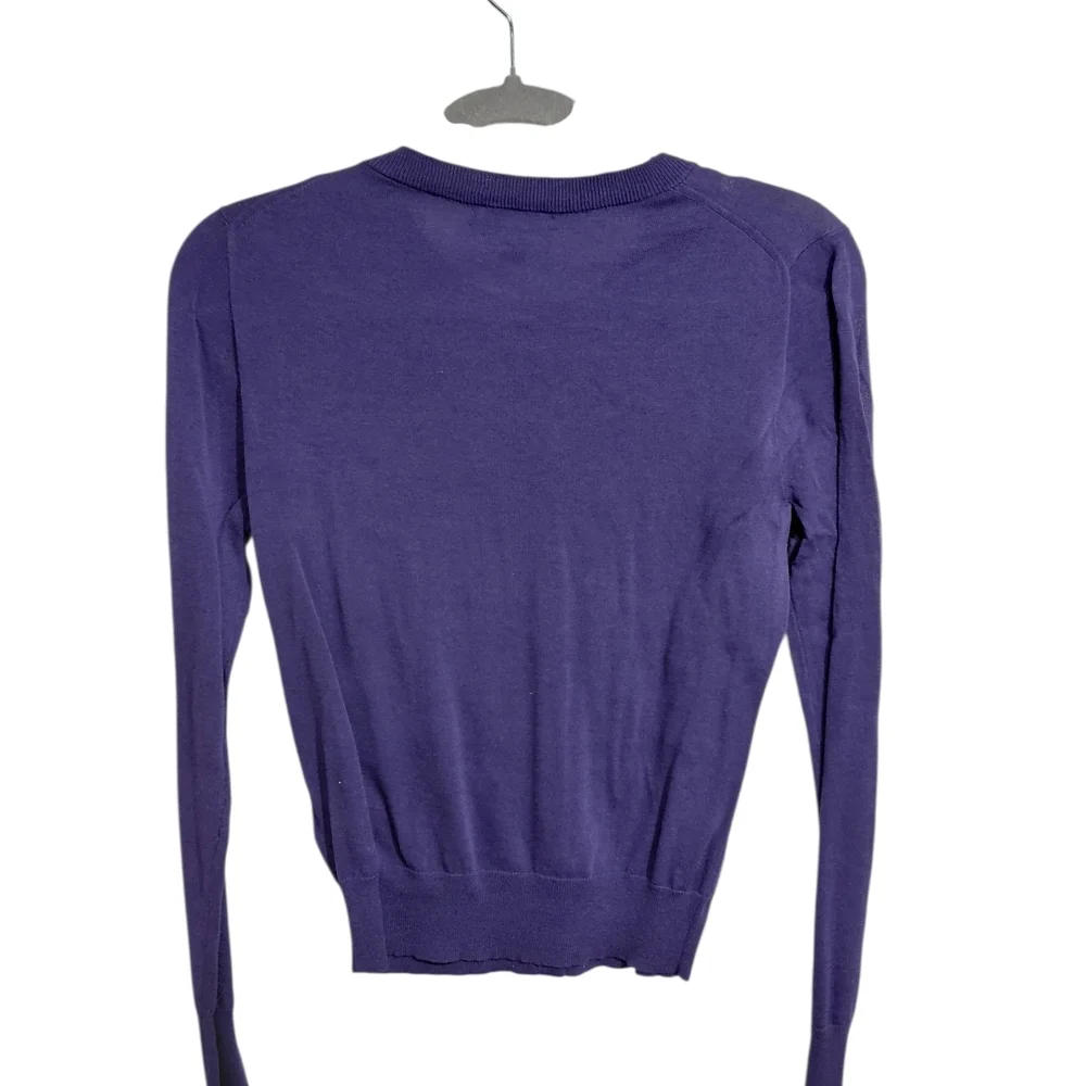 J. Crew Purple Jeweled Crewneck Cardigan
